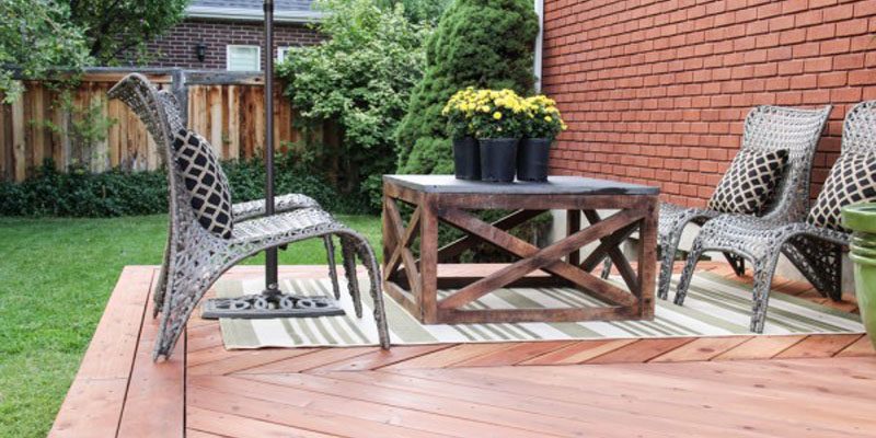 Build a Square Outdoor Handmade Coffee Table with Wood X Base