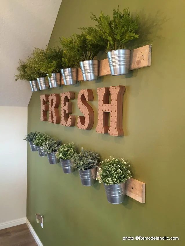 straightforward wall of herbs made from low-cost IKEA buckets via @Bekob 5