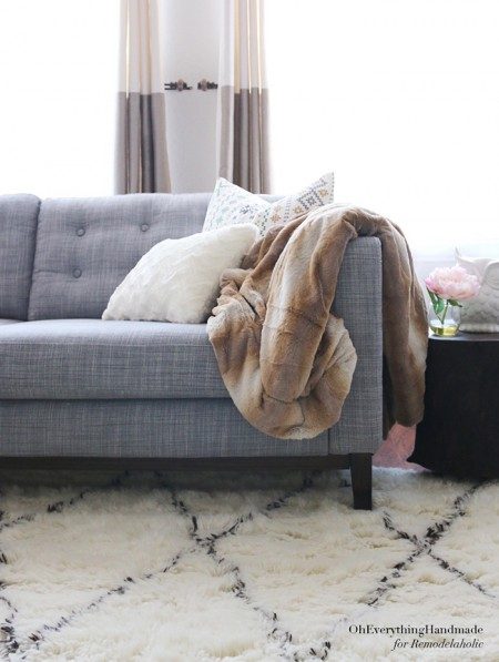 Tufted IKEA Karlstad Sofa -- so vivid and SO straightforward! Oh Everything Handmade