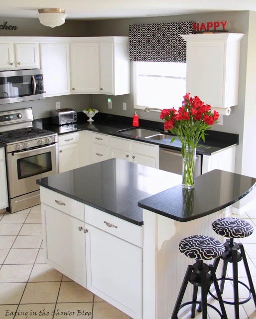 best kitchen remodel options -- black and white kitchen makeover adding kitchen island, Eating in the Shower on Bekob