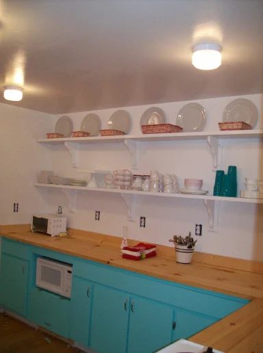 best kitchen remodel options -- recycled kitchen cabinets with butcher block countertops, The Domestic Fringe on Bekob