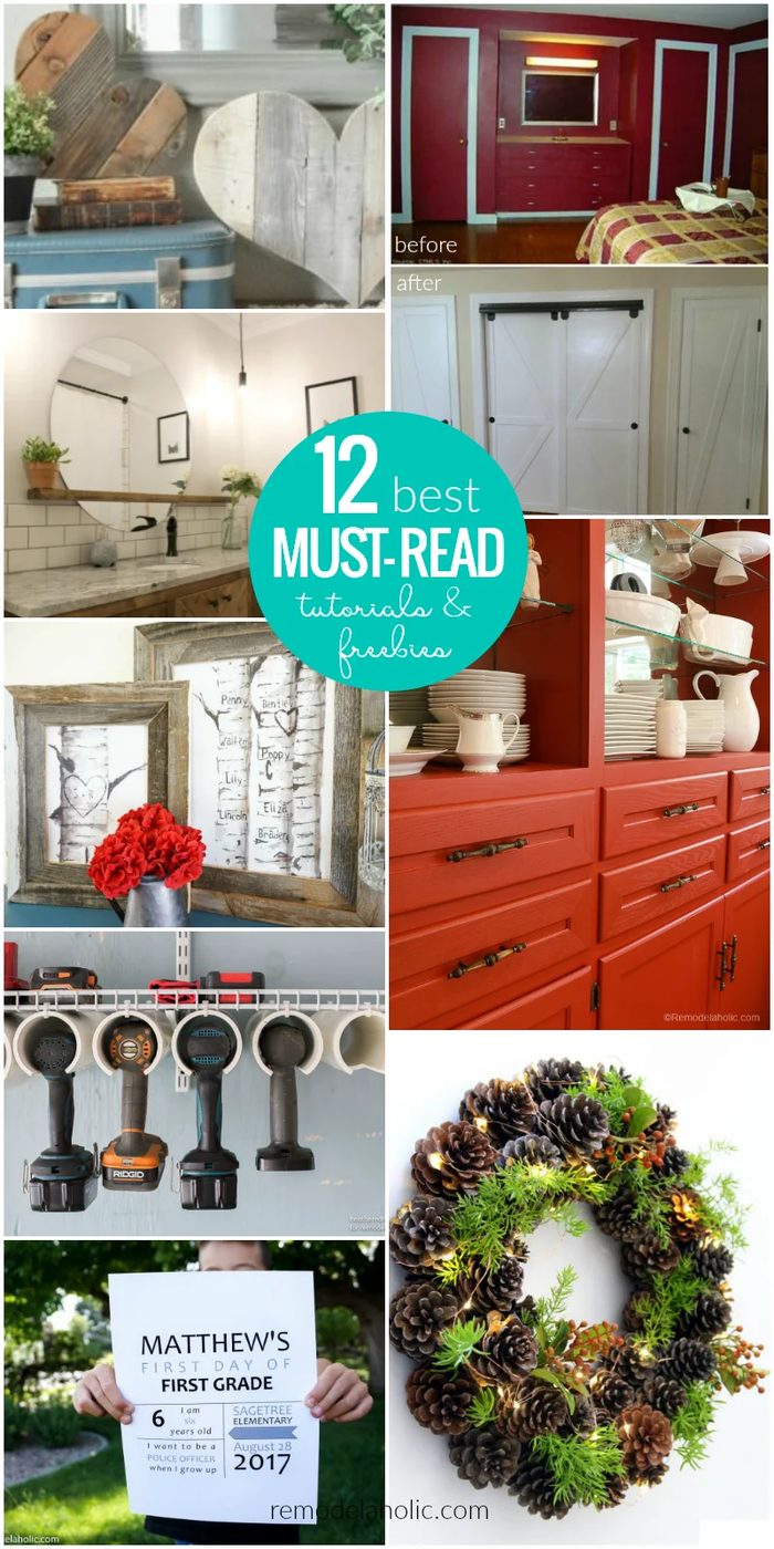 12 Best Must Read Handmade Tutorials And Free Printables | From free printable first day of school signs to custom printables to Handmade faux barn doors and painting without primi