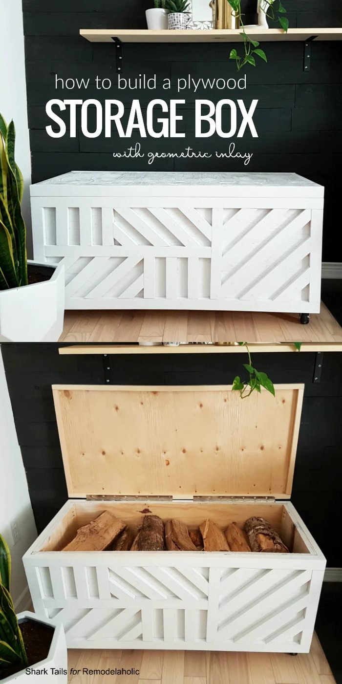 how to build a plywood storage box with geometric inlay