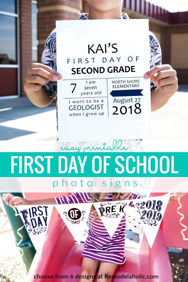 straightforward Printable First Day Of School Signs For Photos #Bekob