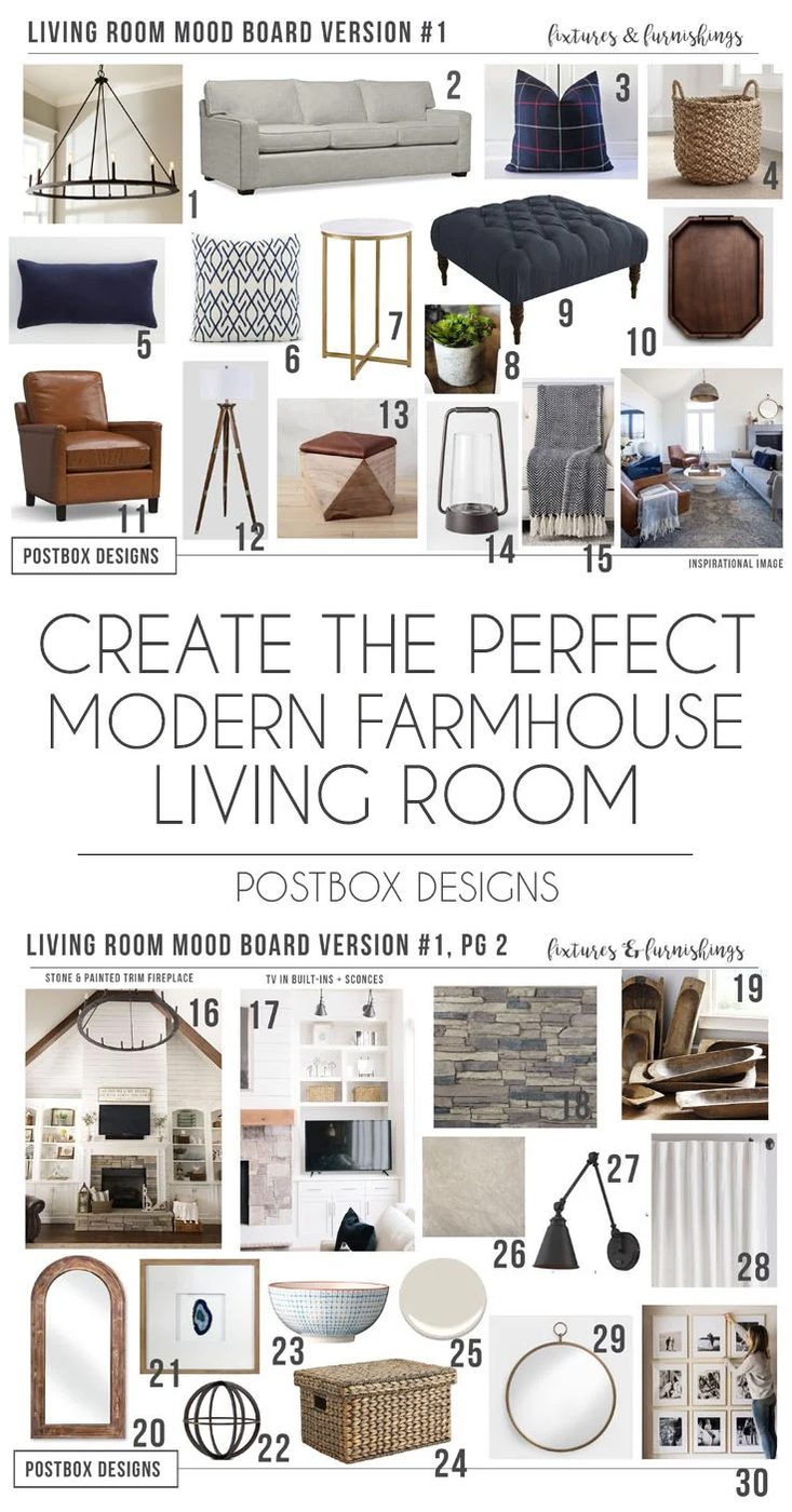 Postbox Designs: $1200 Modern Farmhouse Family Room Design, Farmhouse Family Room Makeover