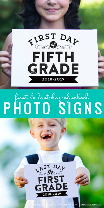 Free Printable First Day Of School Signs And Matching Last Day Of School Photo Signs #Bekob