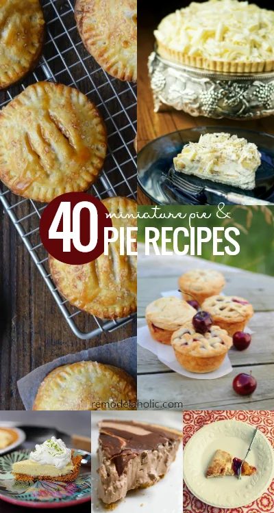 Whether you're looking for a fruit pie, chocolate pie, cream pie, or a miniature pie, these are the BEST! 40 Best Homemade Pie Recipes And Pie Inspired Recipes #Bekob #Foodieaholi