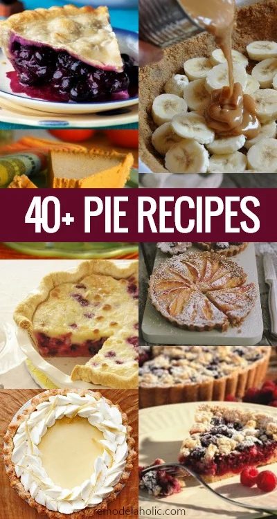 Whether you're looking for a fruit pie, chocolate pie, cream pie, or a miniature pie, these are the BEST! 40 Best Homemade Pie Recipes And Pie Inspired Recipes #Bekob #Foodieaholi