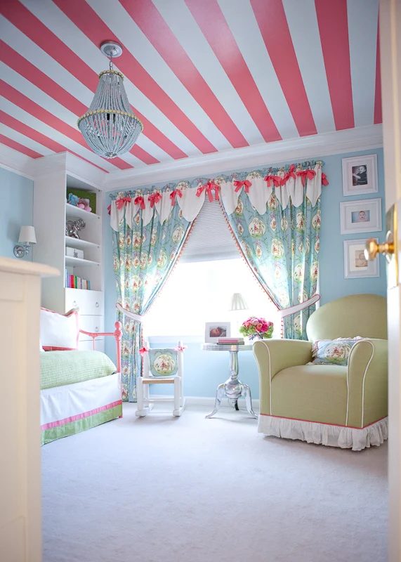 Kiki's List striped ceiling