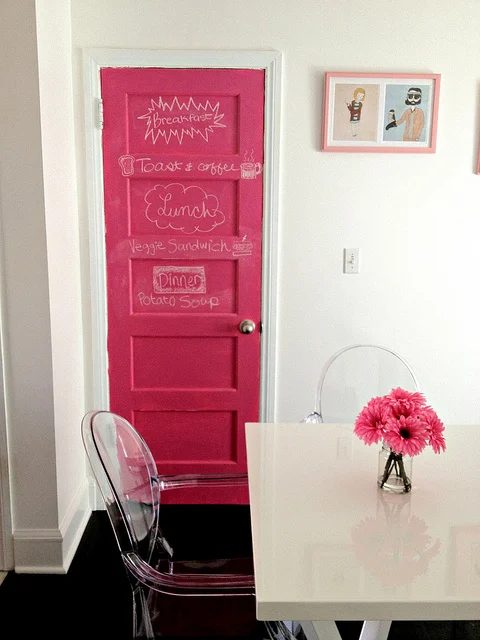 Our City Lights chalkboard door