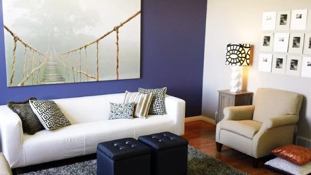 Chris Loves Julia violet accent wall