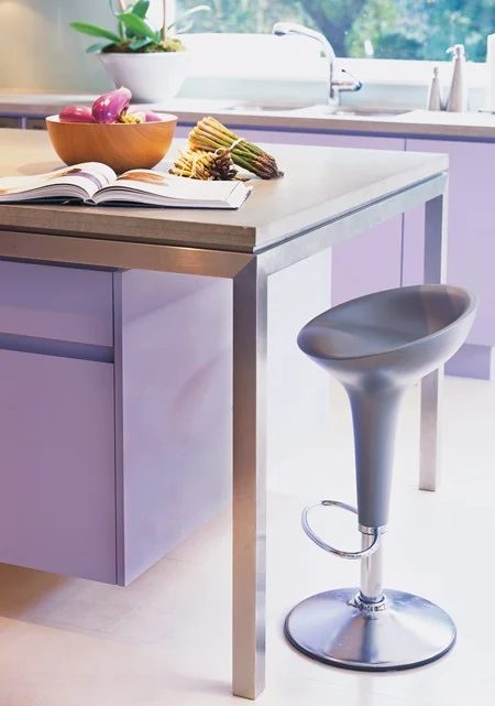 Canadian House & Home lavendar kitchen