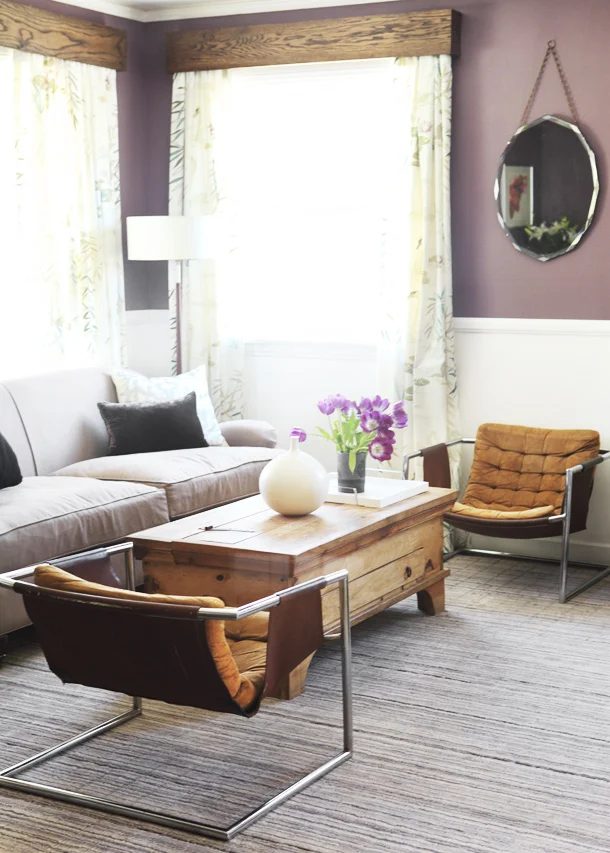 Style by Emily Henderson purple living room