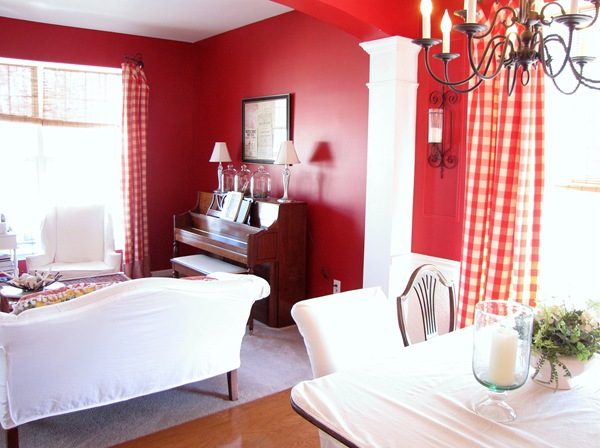 Goodby House Hello Home red living room