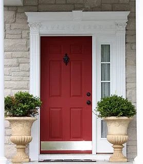 Yellow Cape Cod red door
