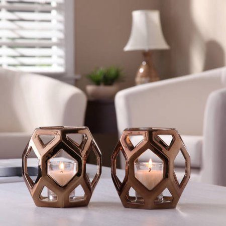 Bronze Geometric Votive in Bronze - Set of 2