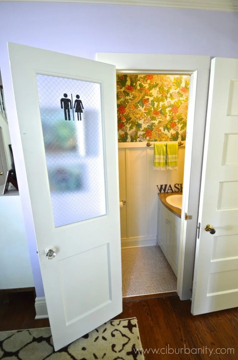 Update a Dark Bathroom with Glass Panel Door by Ciburbanity featured on @Bekob