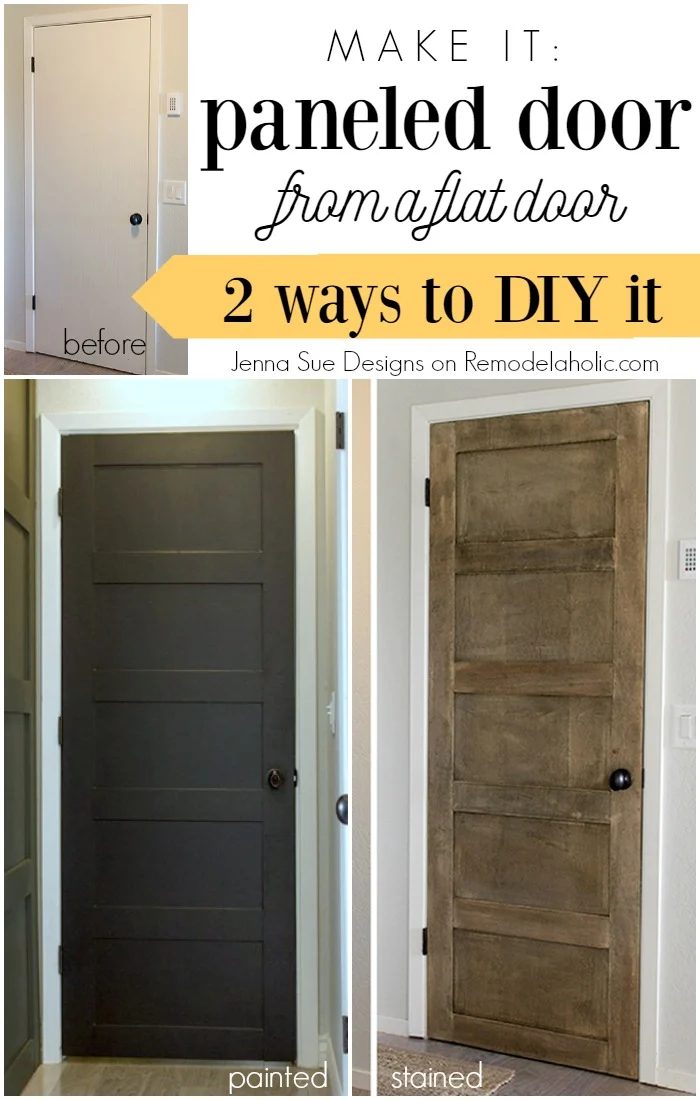 Make a 5 panel door from a flat door - Jenna Sue Designs on @Bekob