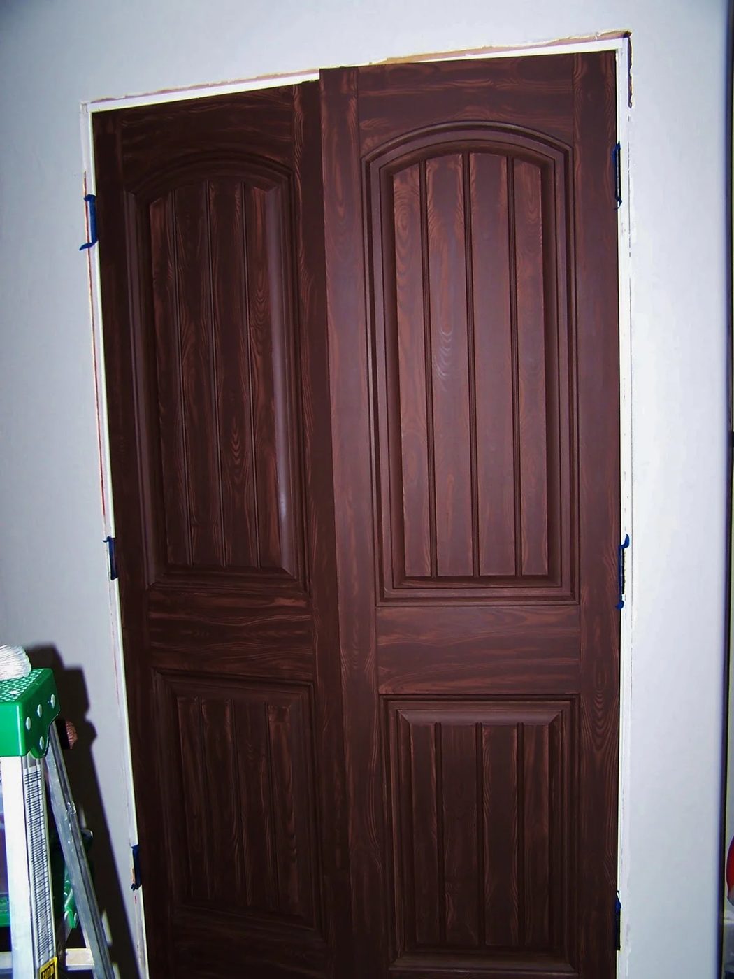 glazed wood closet door makeover