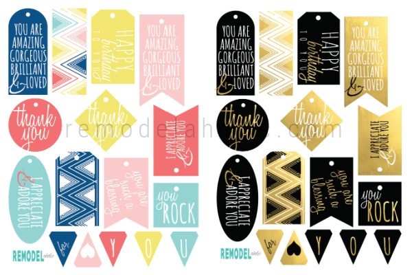 Layered Printable Gift Tag Set For Birthdays Thank You Appreciation Bekob
