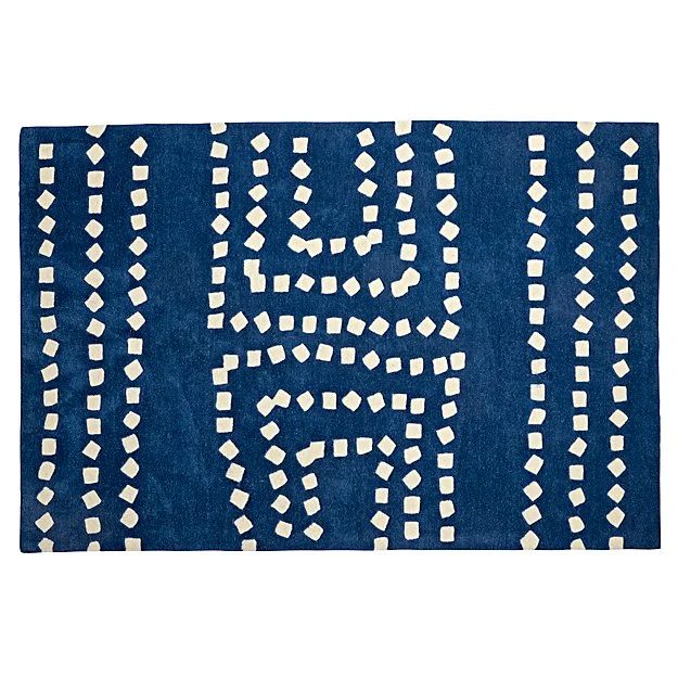 Blue Boys Playroom 01 Blue Geometric Rug