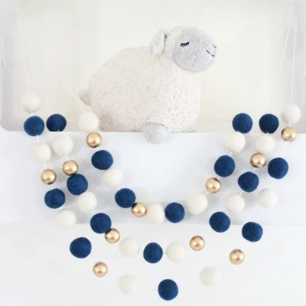 Blue Boys Playroom 11 Navy And Gold Ball Garland