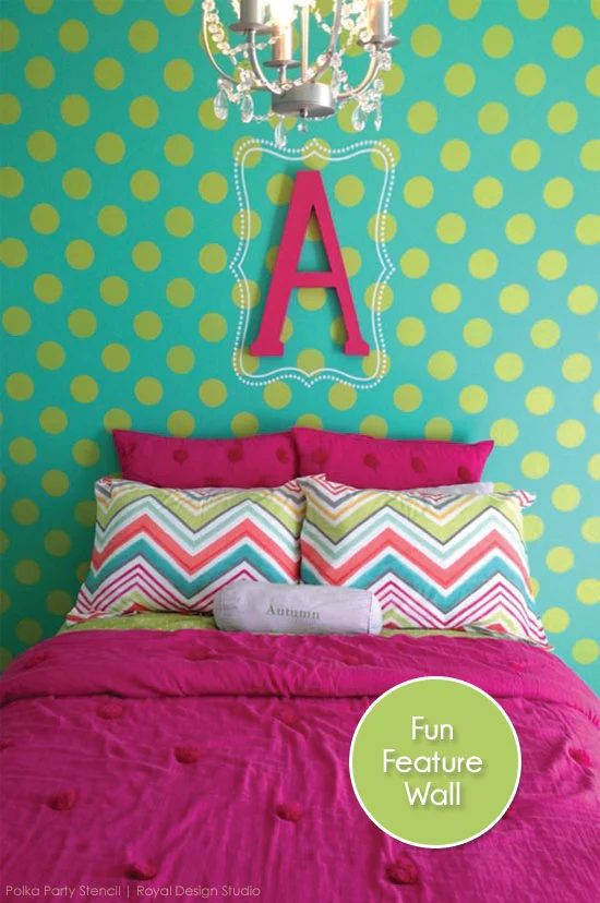 bold polka dot feature wall, Royal Design Studios