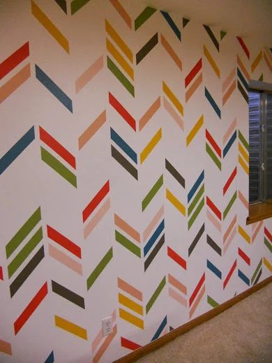 painted herringbone feature wall, Just Another Hang Up