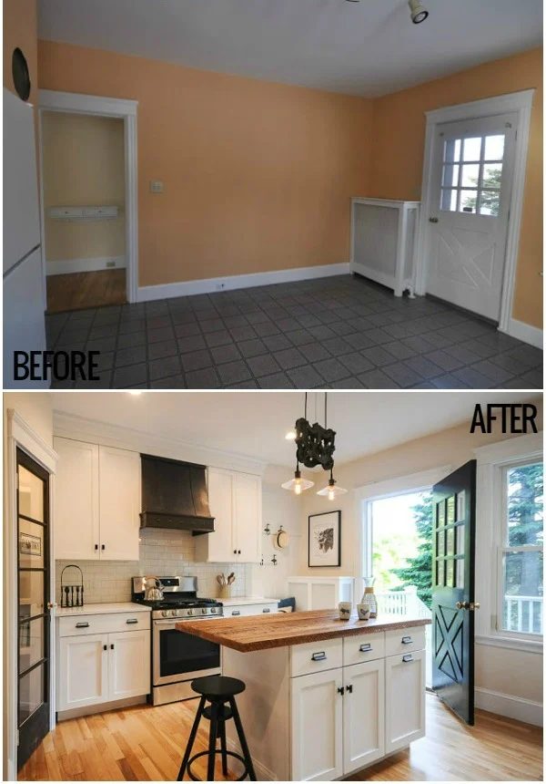 Bungalow Kitchen Renovation Before And After Featured On @Bekob Crop