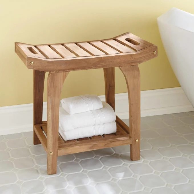 Bold Bathroom Design 05, Teak Shower Stool