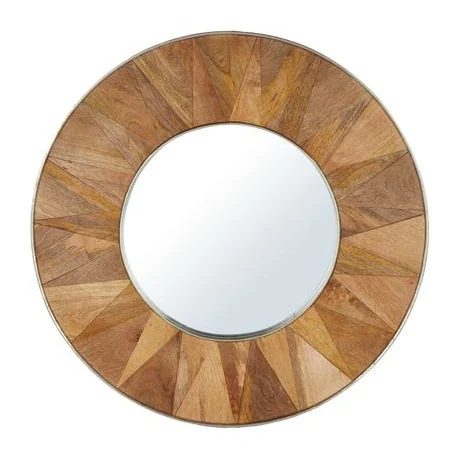 Bold Bathroom Colors 02, Round Wooden Mirror