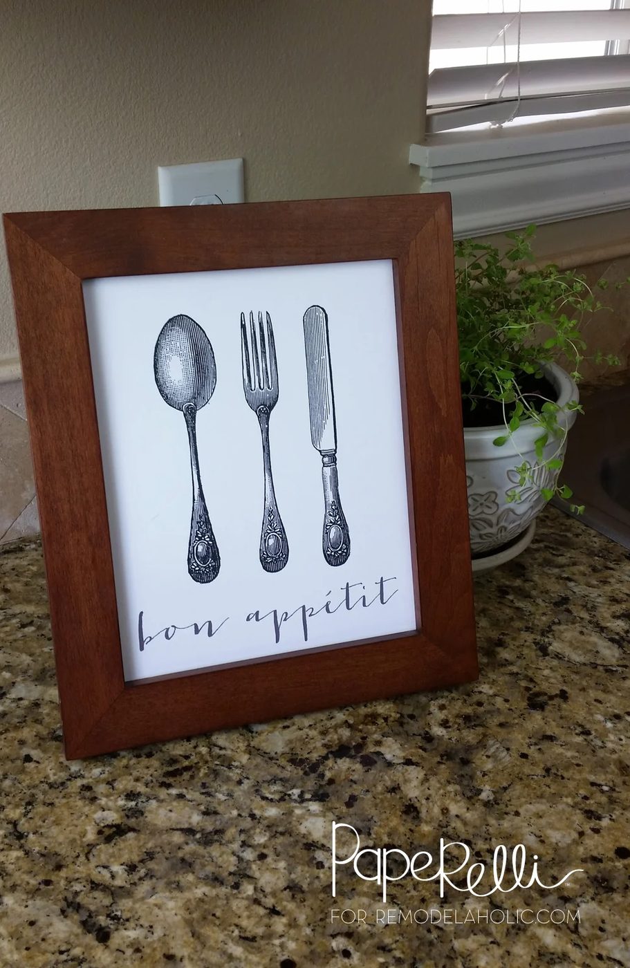FREE Bon Appetit Printable -- this would be so cute on my kitchen wall! A great housewarming gift option, too. straightforward and inexpensive, just put it in a frame.