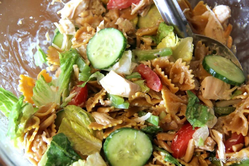 Bowtie Chicken Caesar Salad Recipe-5