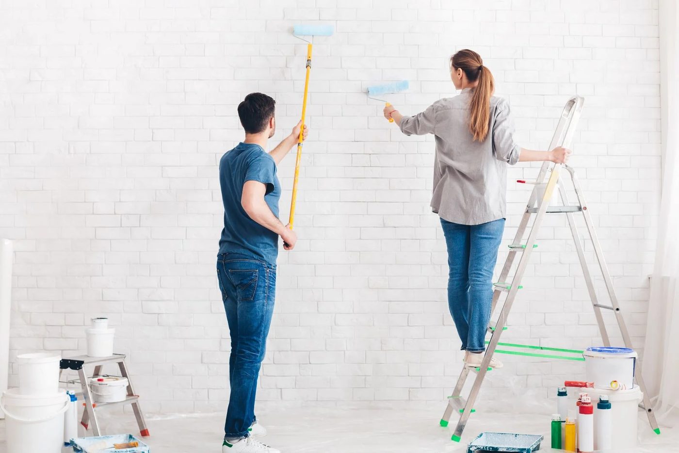 Man And Woman Brick Painting