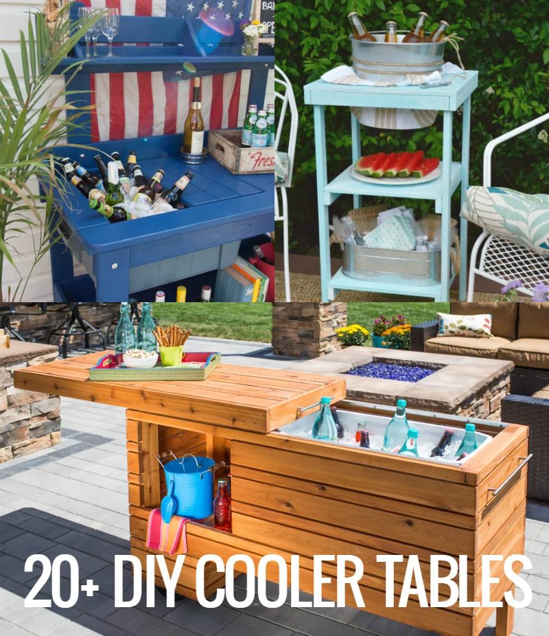 Stay cool this summer with these Handmade cooler tables, featuring built-in coolers, sinks, and ice boxes to keep your drinks (and your party) COOL!
