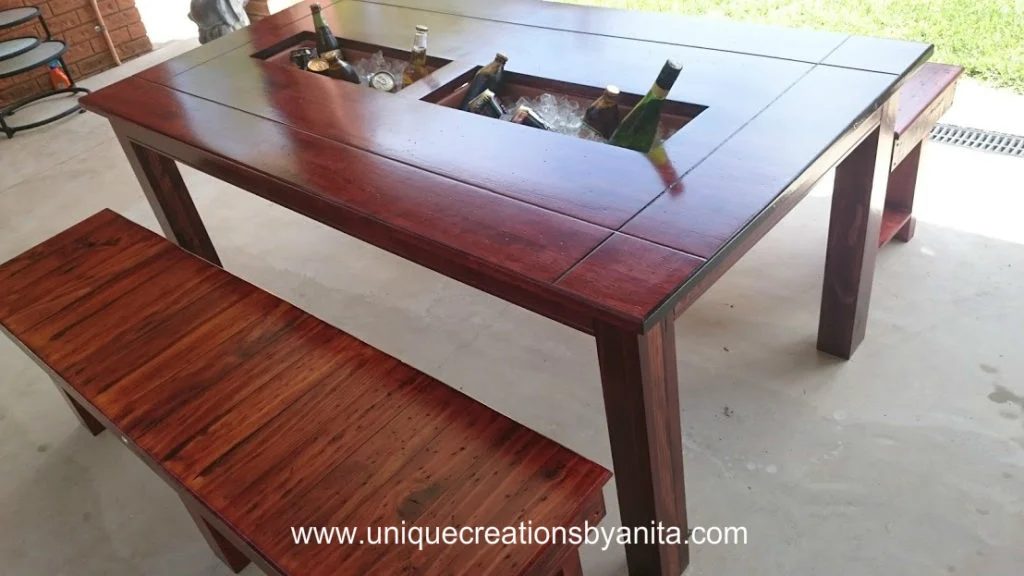 Patio Table With Built In Ice Boxes By Unique Creations By Anita, @Bekob