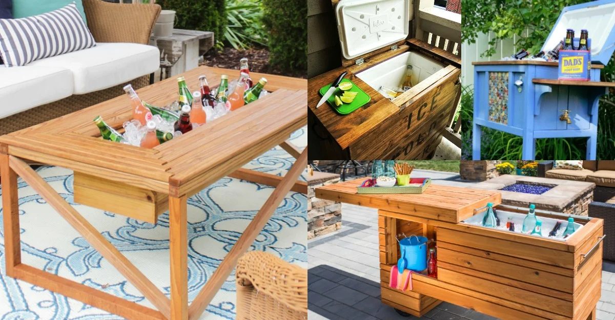 Handmade Cooler Tables with built-in ice chests and sinks @Bekob fb