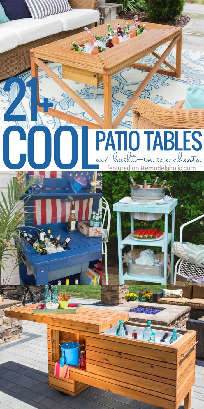 Stay cool this summer with these Handmade cooler tables, featuring built-in coolers, sinks, and ice boxes to keep your drinks (and your party) COOL!