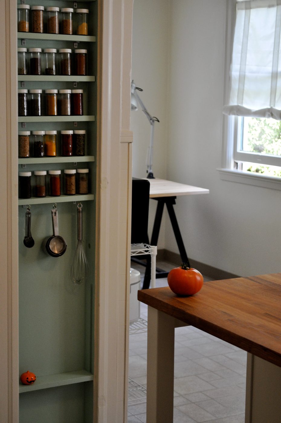 In-wall spice rack
