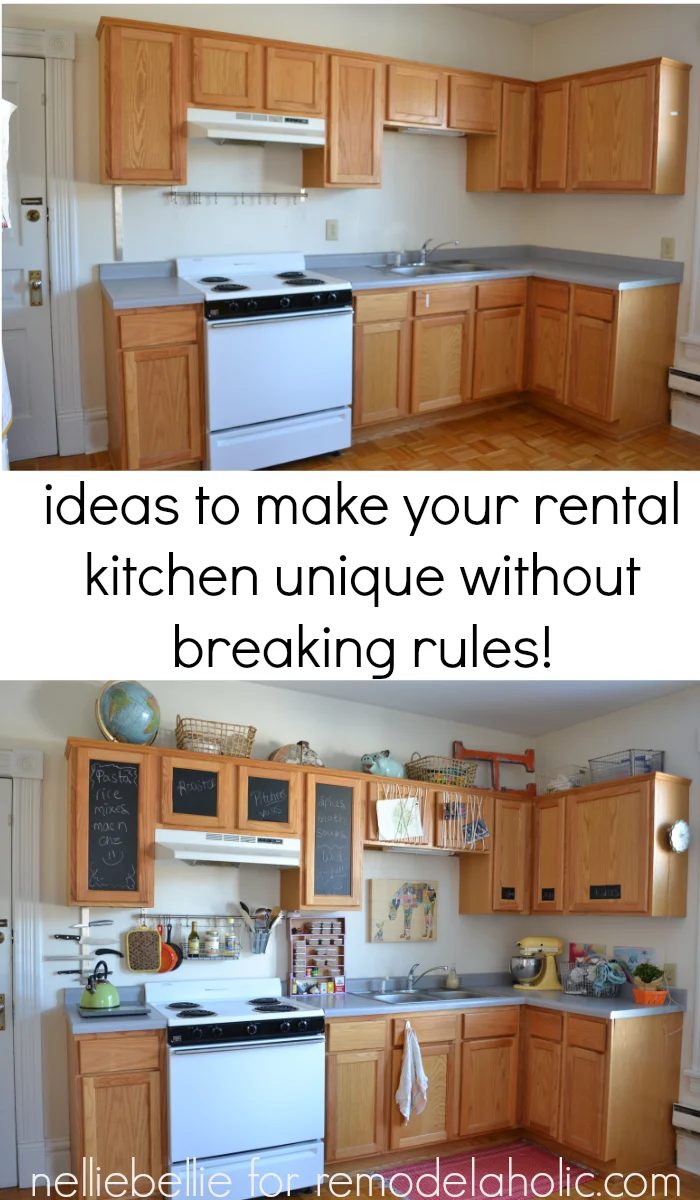 Great options to personalize your rental kitchen from NellieBellie at Bekob.com #rentaldecor #kitchen #decorate