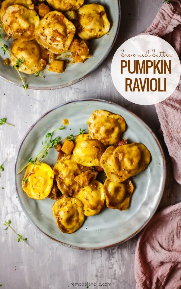 Browned Butter Pumpkin Ravioli Recipe #Bekob