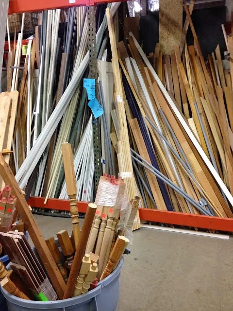 shop for kitchen island makeover scrap lumber at the Habitat Humanity ReStore, featured on Bekob