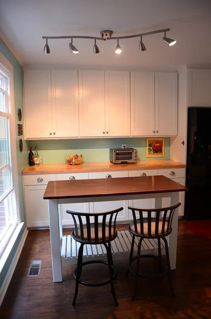 custom open kitchen island, New Green Mama via Bekob.com