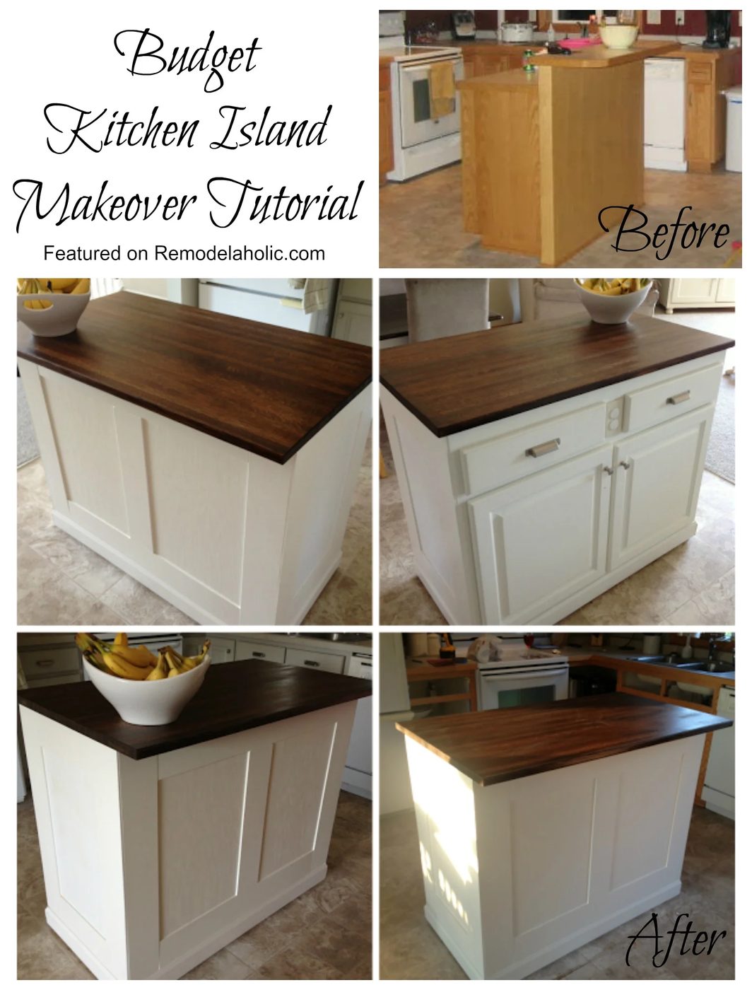 modest-cost Kitchen Island Makeover walkthrough featured on Bekob