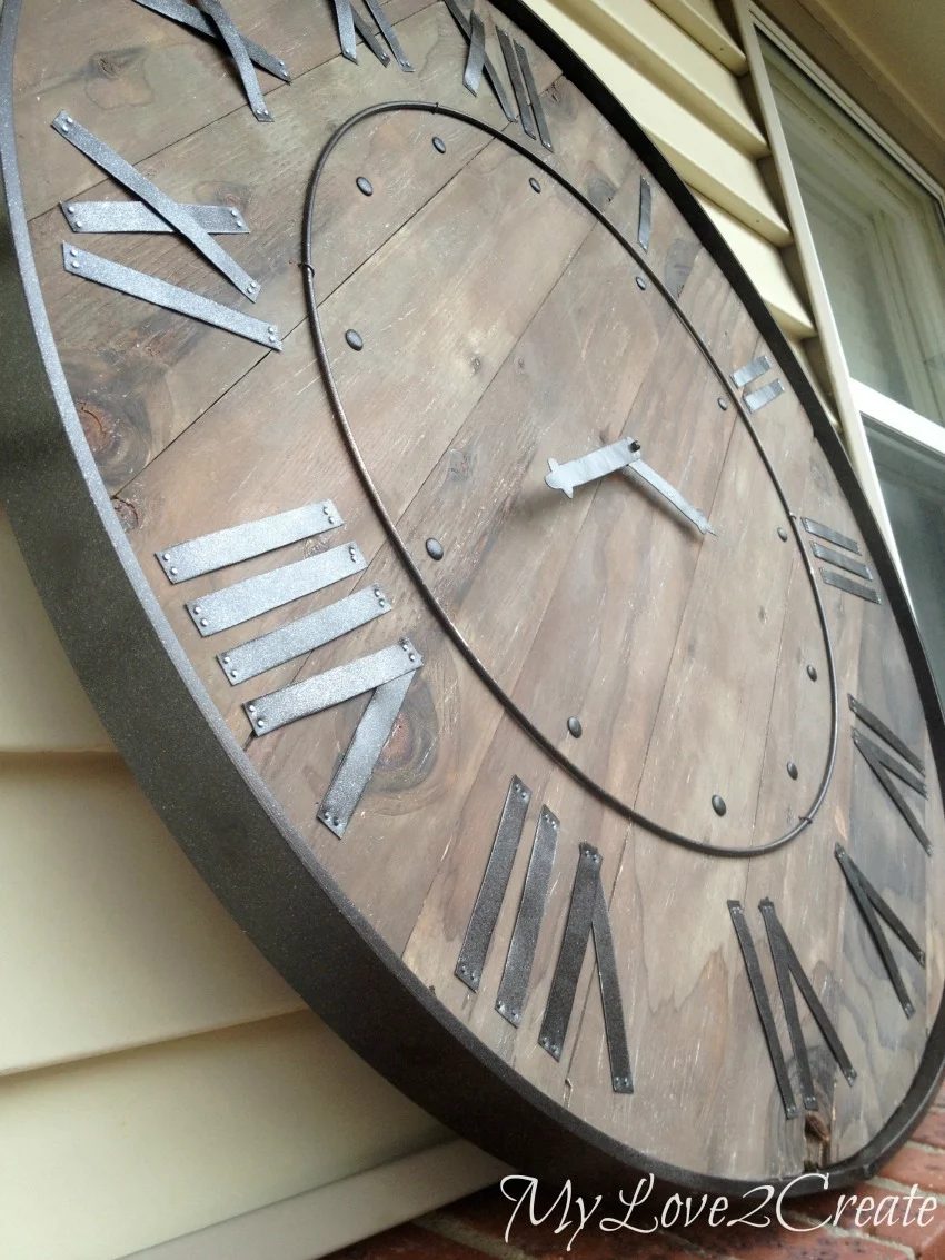 handmade rustic pottery barn large wall clock (Mylove2create)