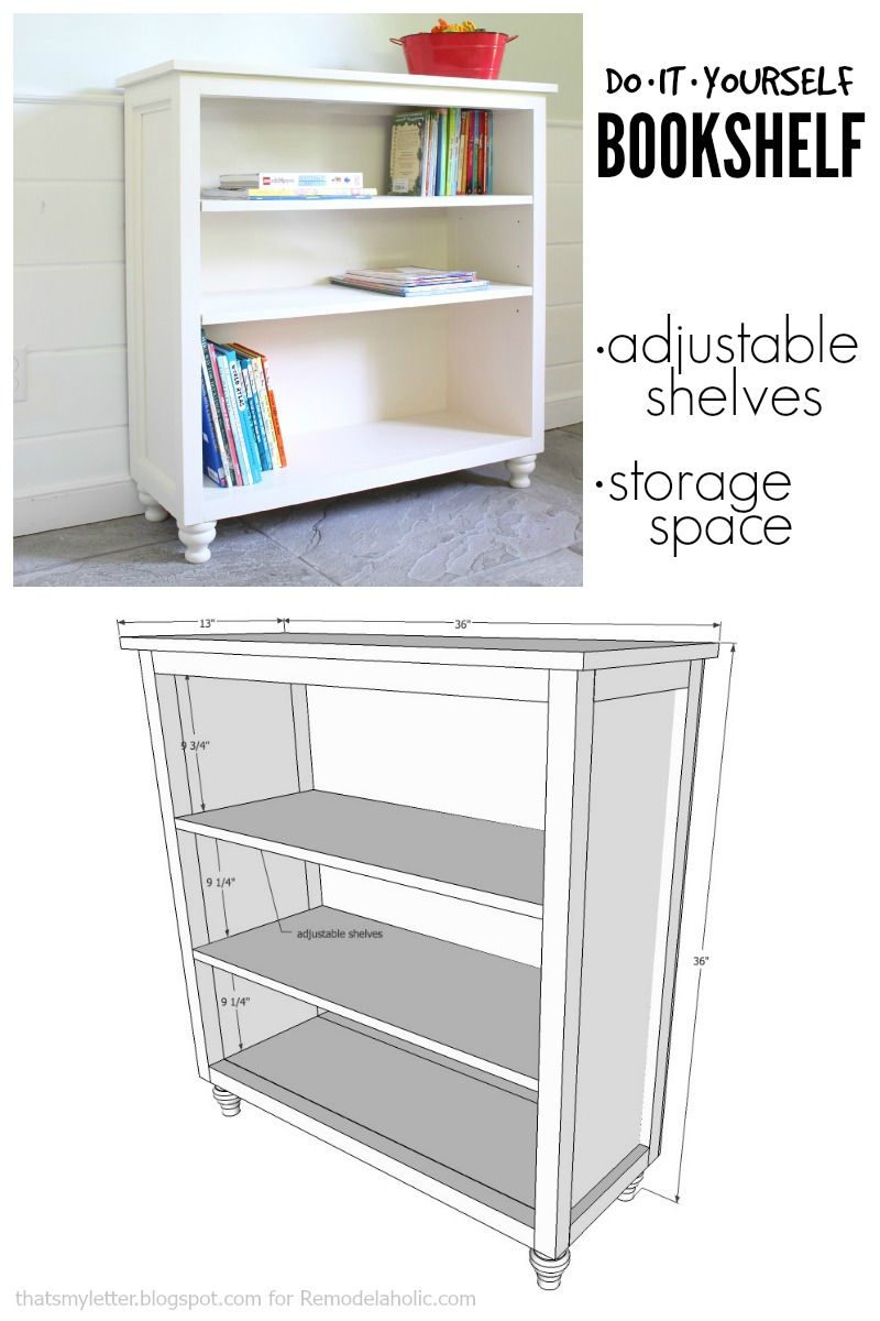 Diy Bookshelf Woodworking With Adjustable Shelves