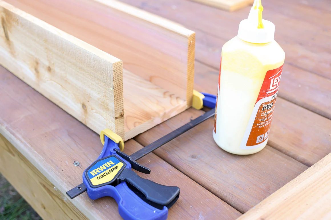 Step 3, assemble cedar wood window box planter
