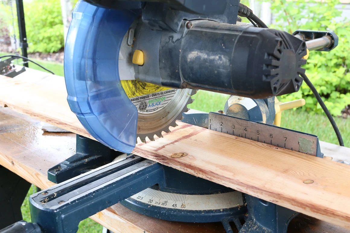 step 1, cut cedar boards for custom wood window box planter