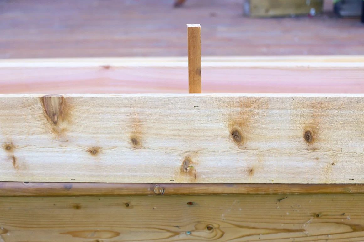 step 4, add supports for wooden window box planter