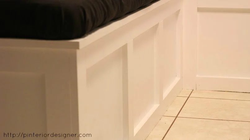 trim on dining banquette bench, Pinterior Designer featured on Bekob